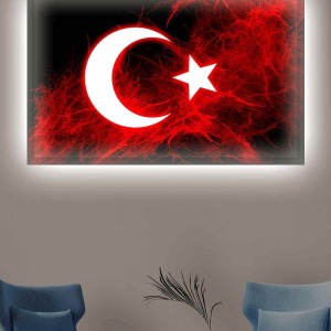 ASİL BAYRAK LEDLİ KANVAS TABLO