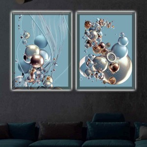METALİK TOPLAR İKİLİ LED IŞIKLI TABLO