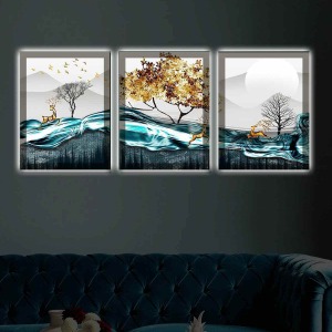 EN MODA ÜÇLÜ SET 3LÜ LED IŞIKLI KANVAS TABLO