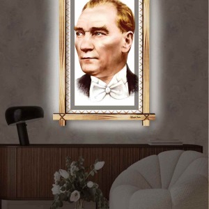 SOYUT ATATÜRK RUSTİK LEDLİ TABLO