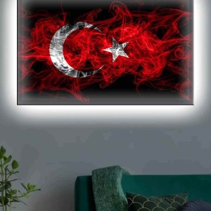 AY YILDIZ LEDLİ KANVAS TABLO