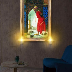 DÜNYACA ÜNLÜ KAPLUMBAĞA TERBİYECİSİ RUSTİK LAMBALI TABLO
