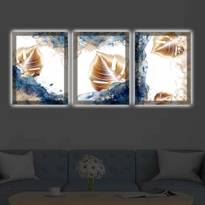 SANATSAL ÇALIŞMA 3LÜ LED IŞIKLI KANVAS TABLO