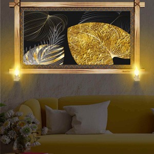 SİYAH VE GOLD BÜYÜLEYİCİ RUSTİK LAMBALI TABLO