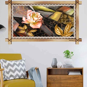 PASTEL ÇİÇEKLER RUSTİK  TABLO