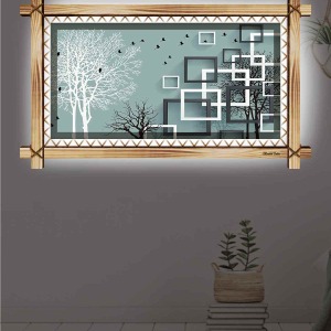 MODERN YAPAY ZEKA RUSTİK LEDLİ TABLO