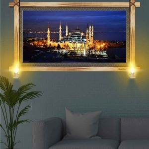 İSTANBUL CAMİİ RUSTİK LAMBALI TABLO