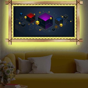 MODERN YAPAY ZEKA RUSTİK LEDLİ TABLO