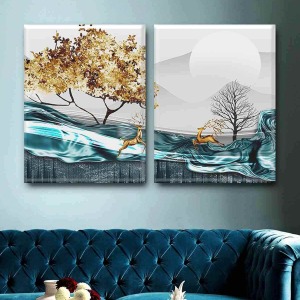 EN MODA GEYİKLİ SANATSAL İKİLİ TABLO