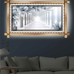3D GÖRÜNÜMLÜ ZARİF RUSTİK LEDLİ TABLO