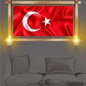 DALGALI BAYRAK RUSTİK LAMBALI TABLO