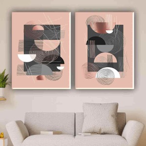 MODERN ŞIK SANAT ESERİ İKİLİ TABLO