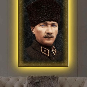 SANATSAL ATATÜRK  LEDLİ KANVAS TABLO