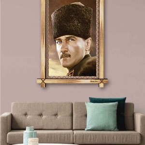 PASTEL ATATÜRK RUSTİK  TABLO