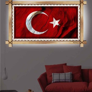 AL BAYRAK RUSTİK LEDLİ TABLO