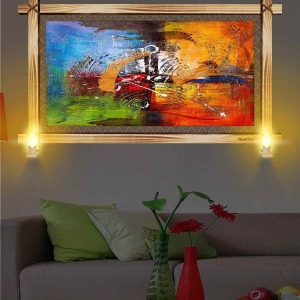 SANATSAL FIRÇA DARBELİ  RUSTİK LAMBALI TABLO