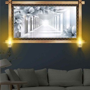 3D GÖRÜNÜMLÜ ZARİF RUSTİK LAMBALI TABLO