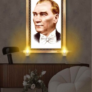SOYUT ATATÜRK RUSTİK LAMBALI TABLO