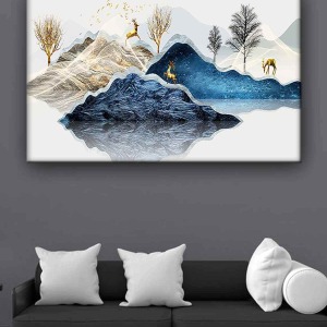 MODA GEYİKLER VE KIŞ KANVAS TABLO