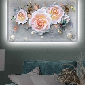 SOYUT ÇİÇEKLER LEDLİ KANVAS TABLO