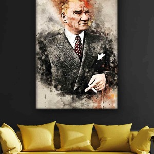 YAĞLI BOYA TARZI ATATÜRK KANVAS TABLO