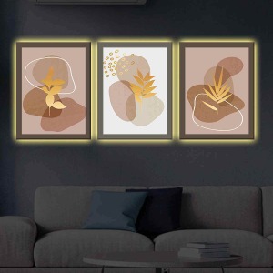 PASTEL UYUMLU SET 3LÜ LED IŞIKLI KANVAS TABLO