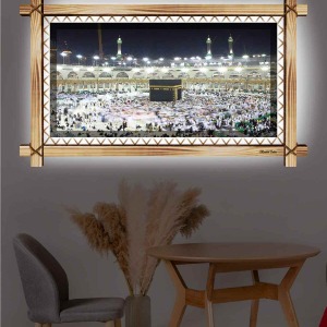 KABE GECE RUSTİK LEDLİ TABLO