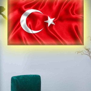 DALGALI BAYRAK LEDLİ KANVAS TABLO