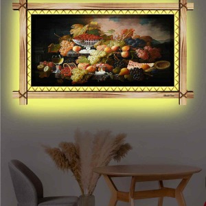 PASTEL RENKLİ MEYVELER RUSTİK LEDLİ TABLO