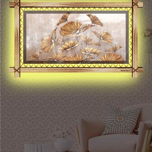 SOFT YAPRAKLAR RUSTİK LEDLİ TABLO