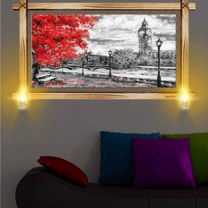 SOYUT PASTEL MANZARA RUSTİK LAMBALI TABLO