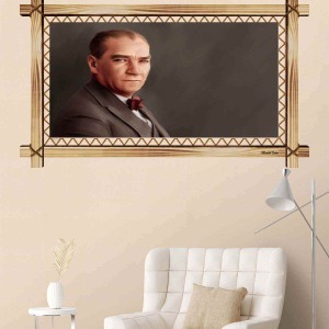 DEKORATİF ATATÜRK RUSTİK  TABLO
