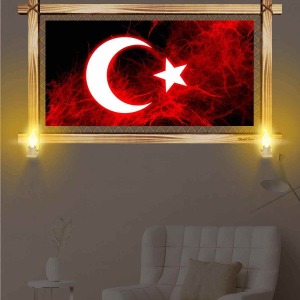 ASİL BAYRAK RUSTİK LAMBALI TABLO